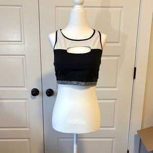 Mono B Black and White Cut-Out Sports Bra